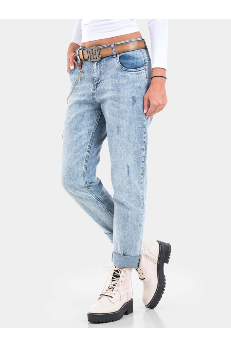 Бойфренд дамски дънки 6049 INDIGO Fashion