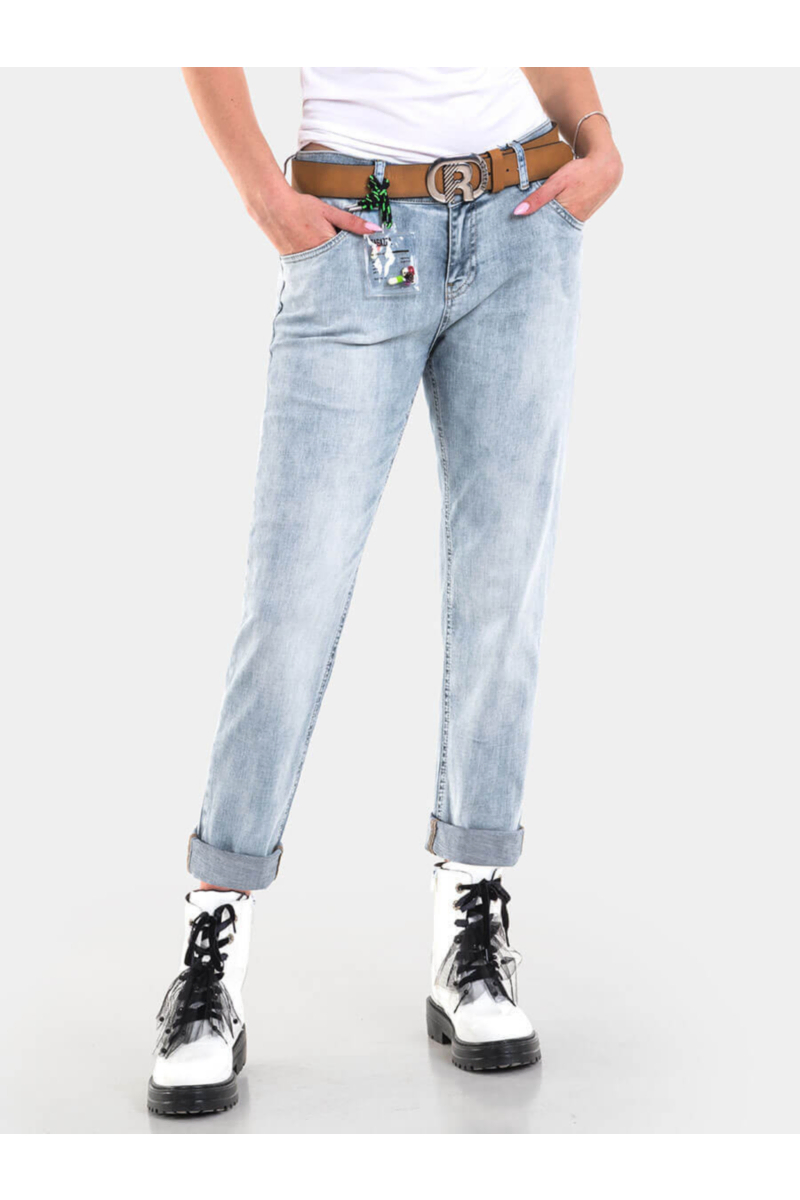 Бойфренд дамски дънки 6010 INDIGO Fashion