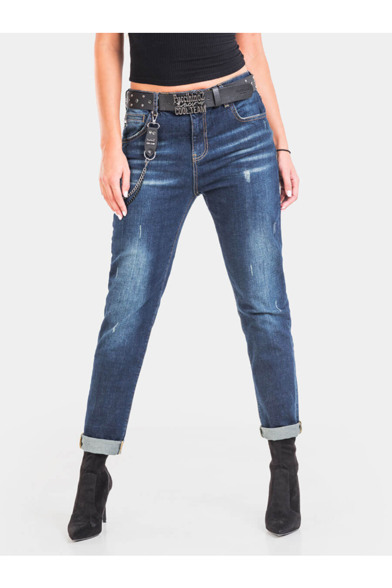 Бойфренд дамски дънки 50187 INDIGO Fashion