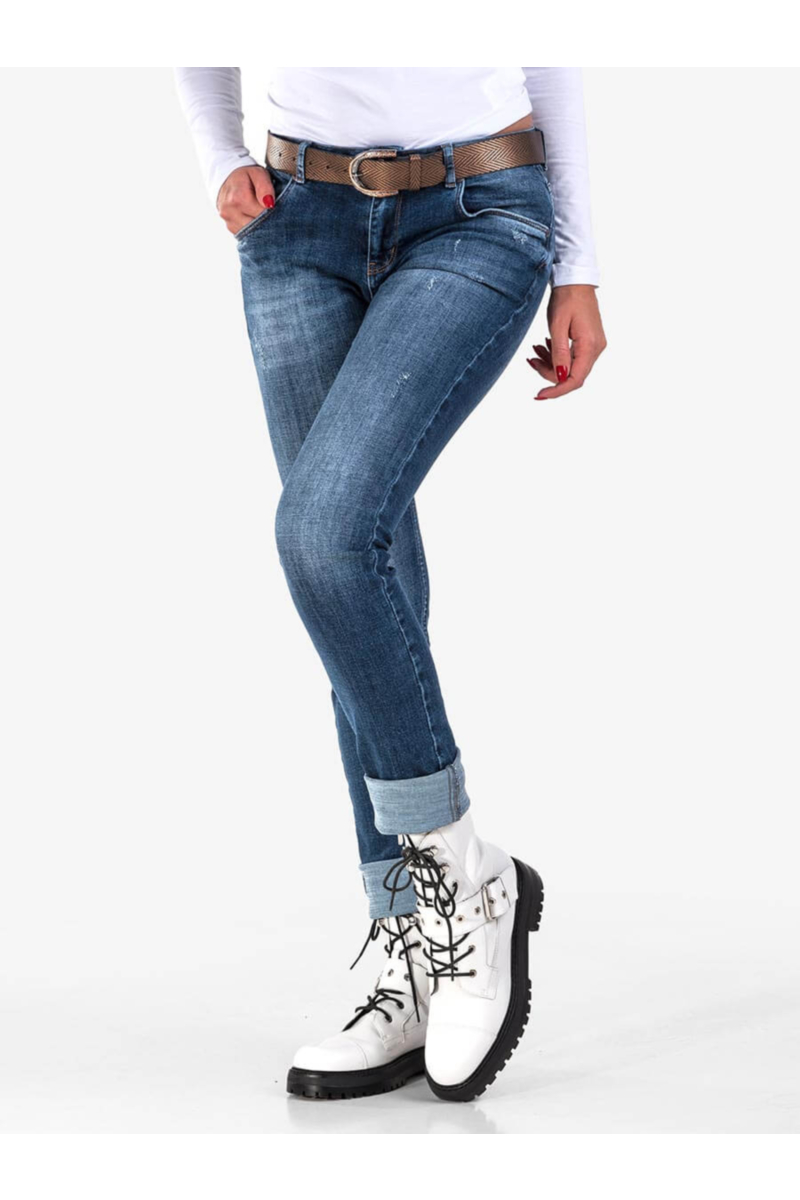 Дамски бойфренд дънки 5584 INDIGO Fashion