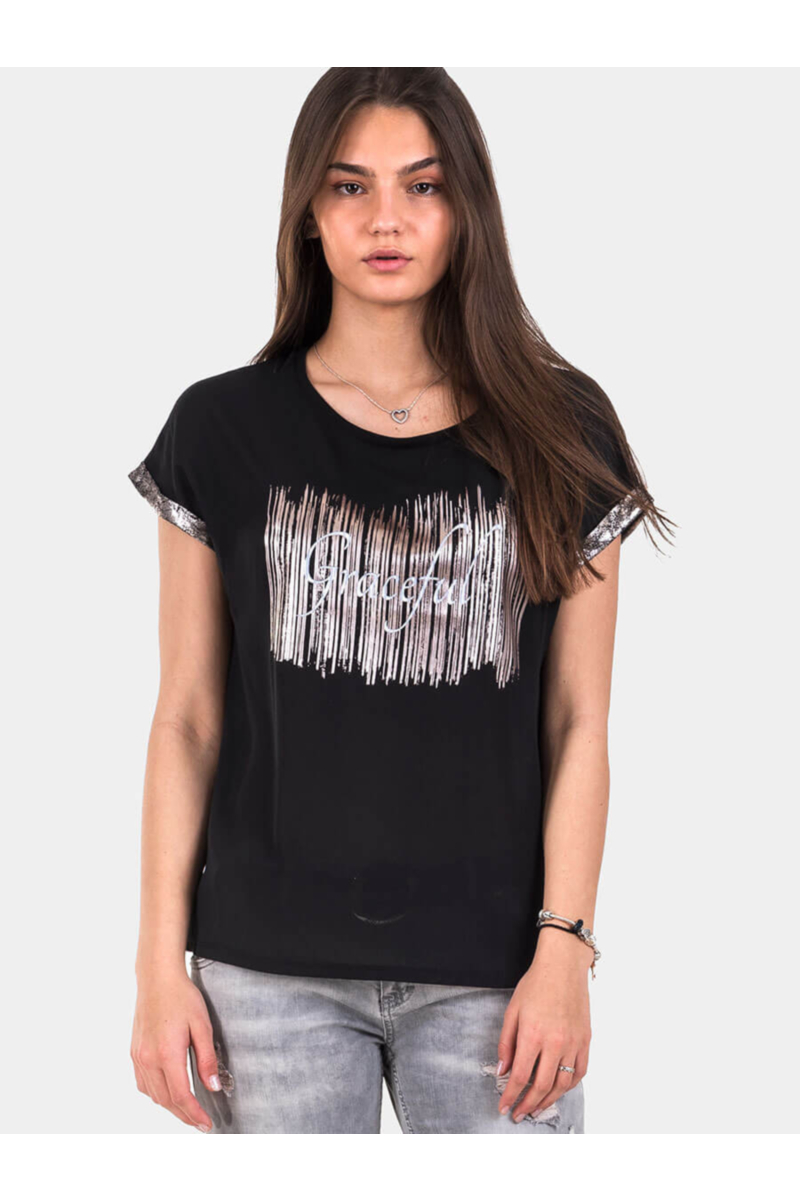 Черна дамска блуза 7183 INDIGO Fashion