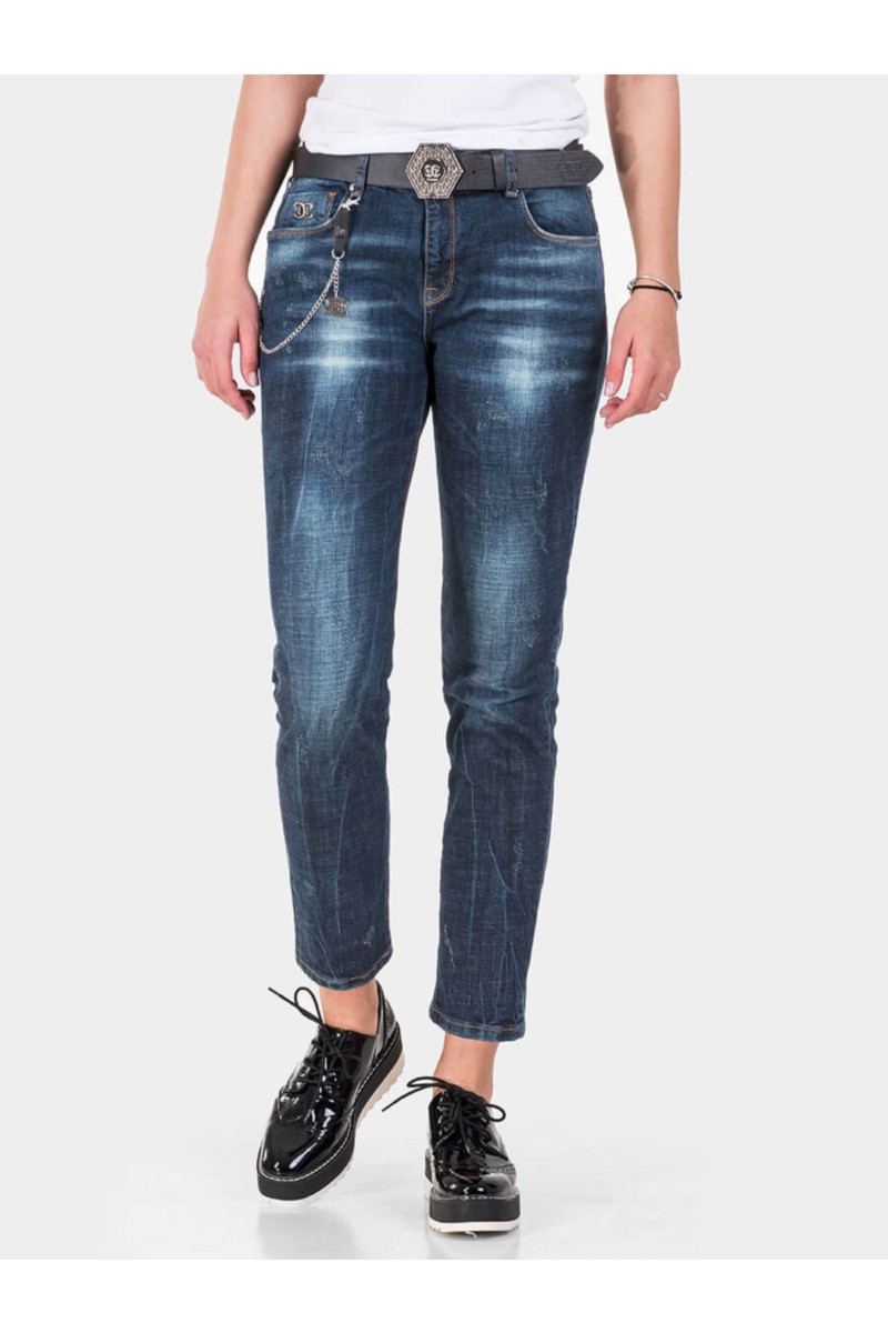 ойфренд дамски дънки 50121 INDIGO Fshion