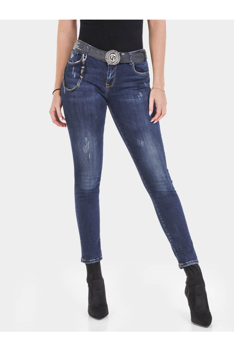 Слим фит дамски дънки 30194 INDIGO Fashion
