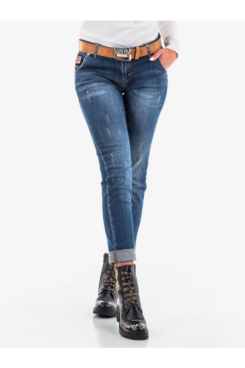 Бойфренд дамски дънки 5847-78 INDIGO Fashion