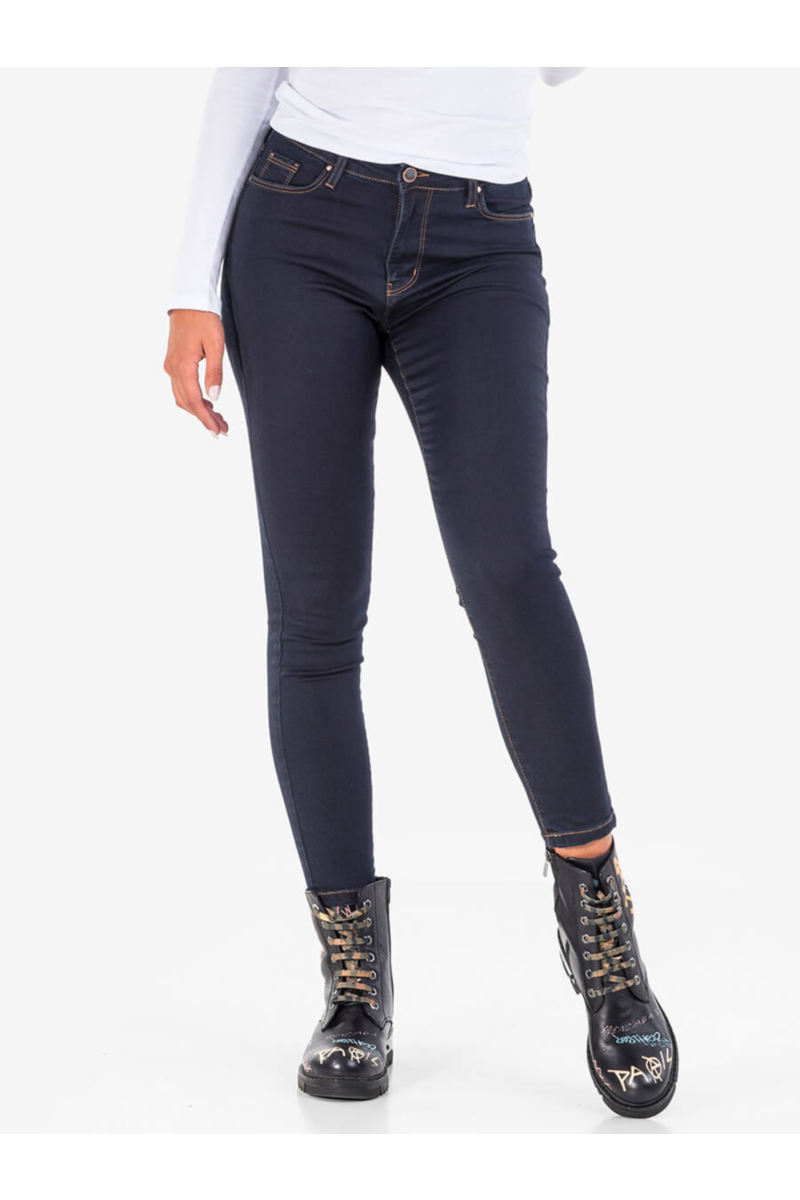 Дамски слим фит дънки с висока талия 4999 INDIGO Fashion