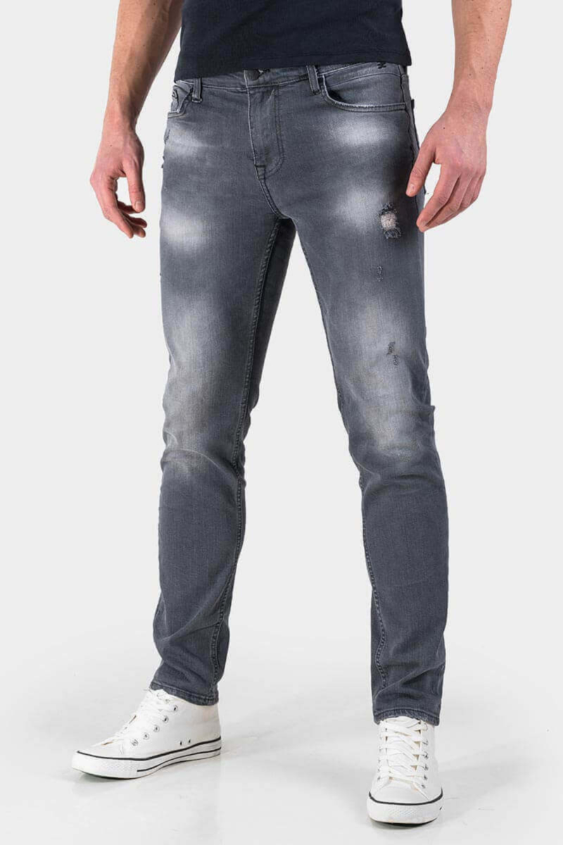 Сиви слим фит мъжки дънки 3181 INDIGO Fashion