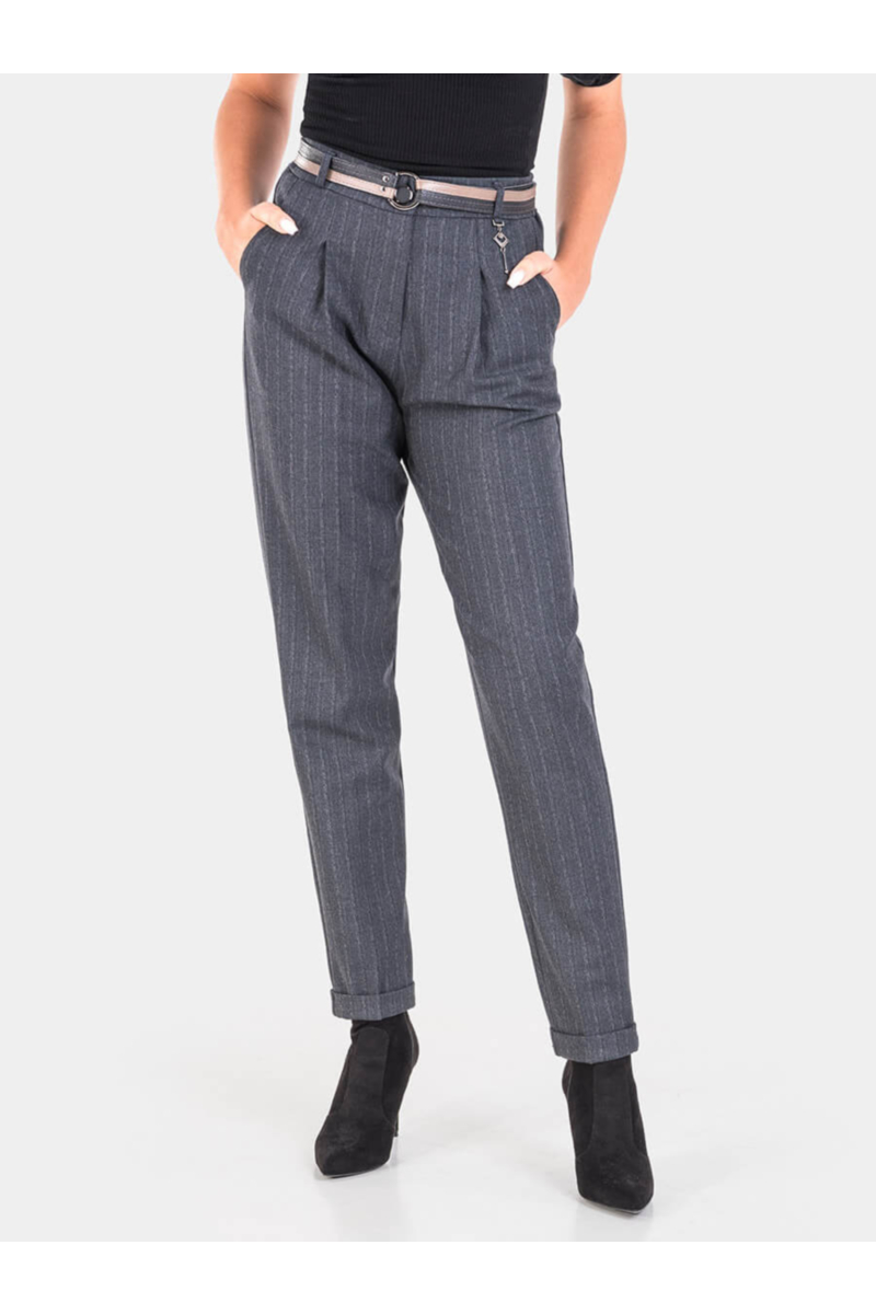 Сив дамски панталон 9129 INDIGO Fashion