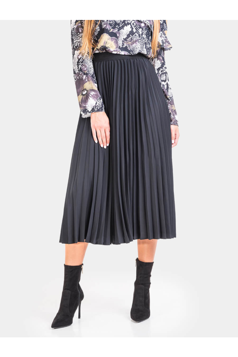 Черна плисирана пола 15351 INDIGO Fashion