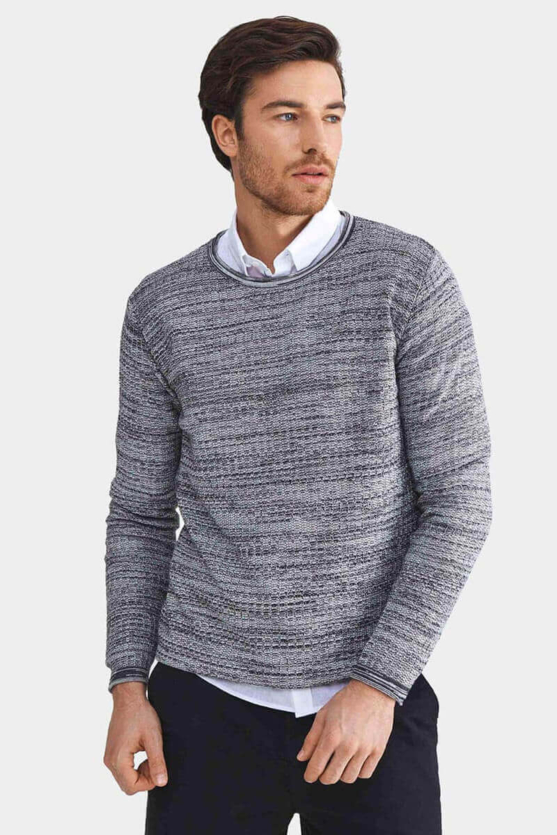 Мъжки пуловер 801544-13 INDIGO Fashion