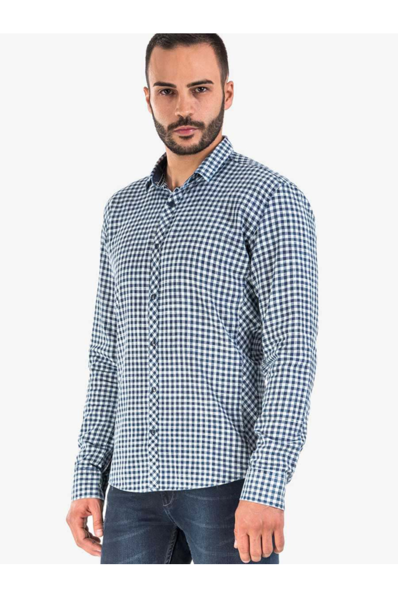 Карирана мъжка риза 8704 INDIGO Fashion