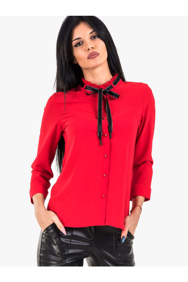 Елегантна дамска риза 4009-19 червена INDIGO Fashion