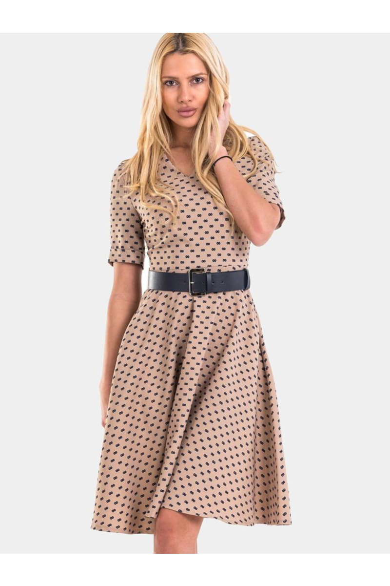 Вталена рокля в големи размери B2501-02 | INDIGO Fashion