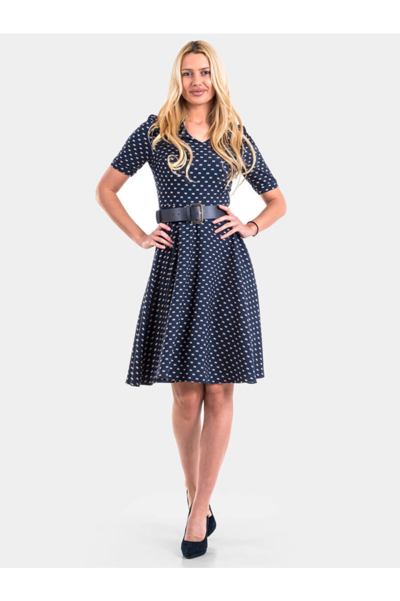 Вталена рокля 2501-18 INDIGO Fashion