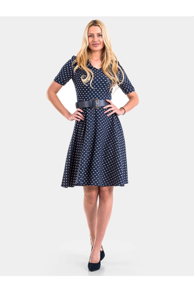 Вталена рокля 2501-18 INDIGO Fashion