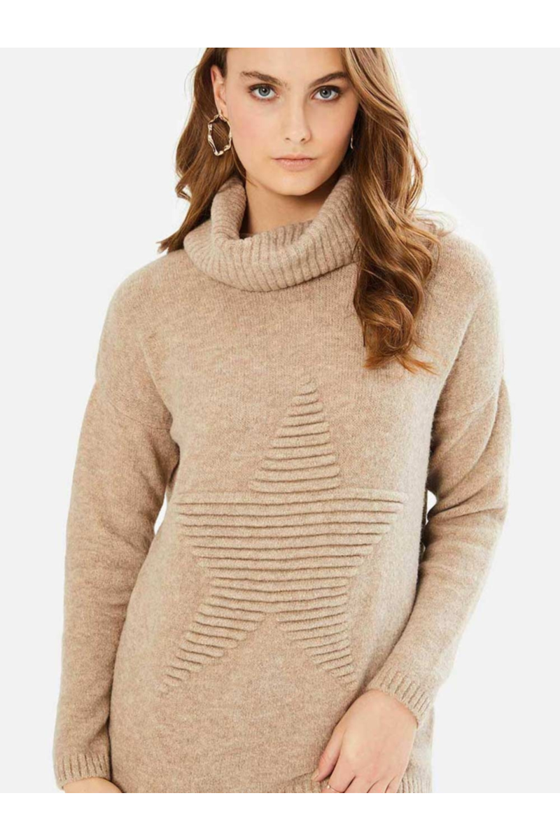 Дамска блуза с релефна звезда 850320 INDIGO Fashion