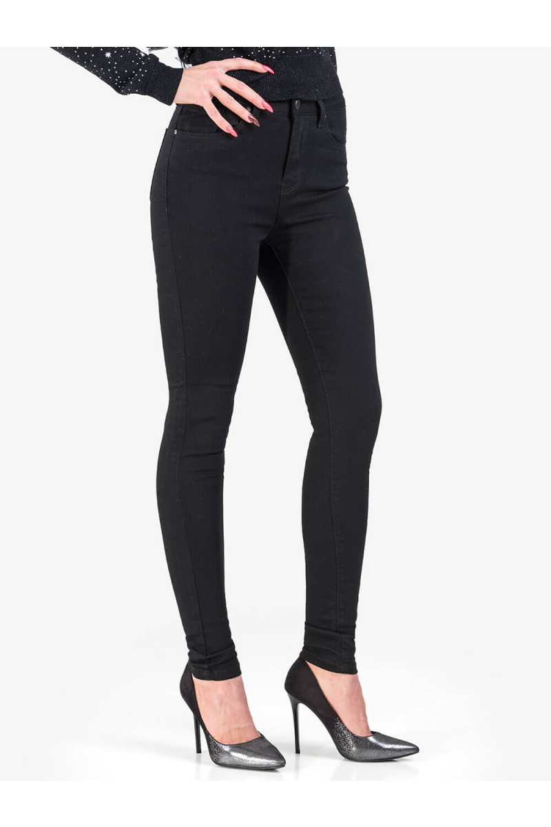 Дамски черни слим фит дънки 5184 INDIGO Fashion