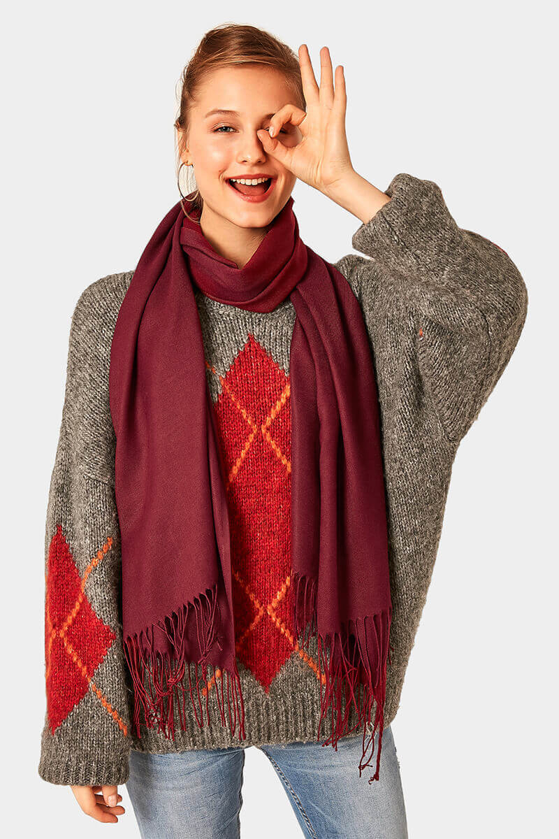 Едноцветен шал 12311-30 INDIGO Fashion A