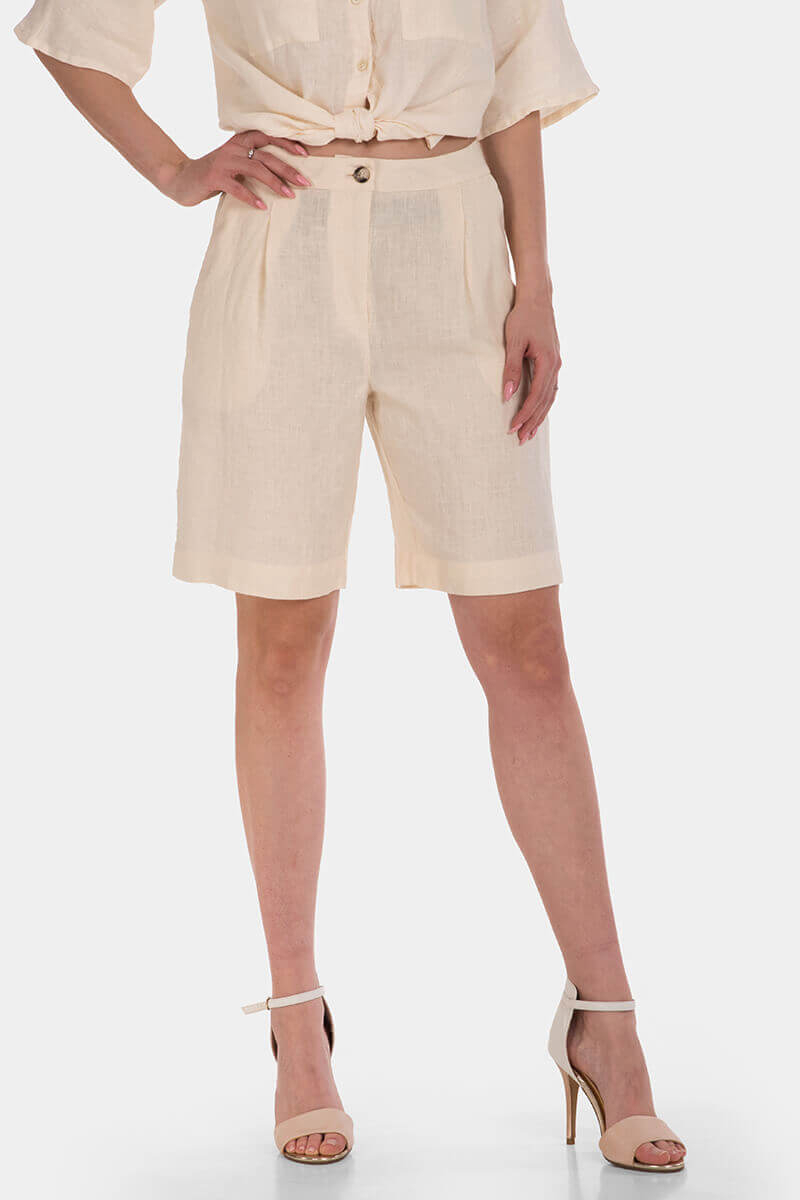 Къси ленени панталони 1B101-12