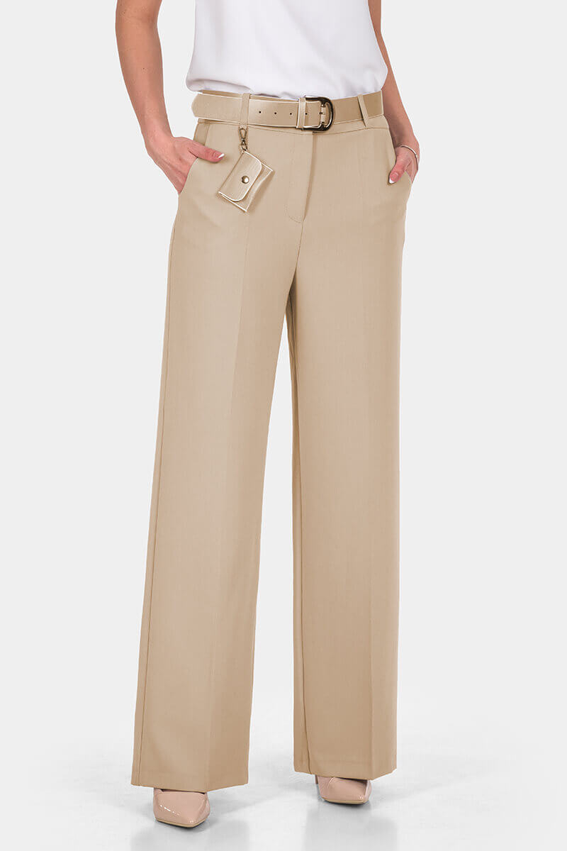 Дамски разкроен панталон с колан 2460B-02 ACUN 