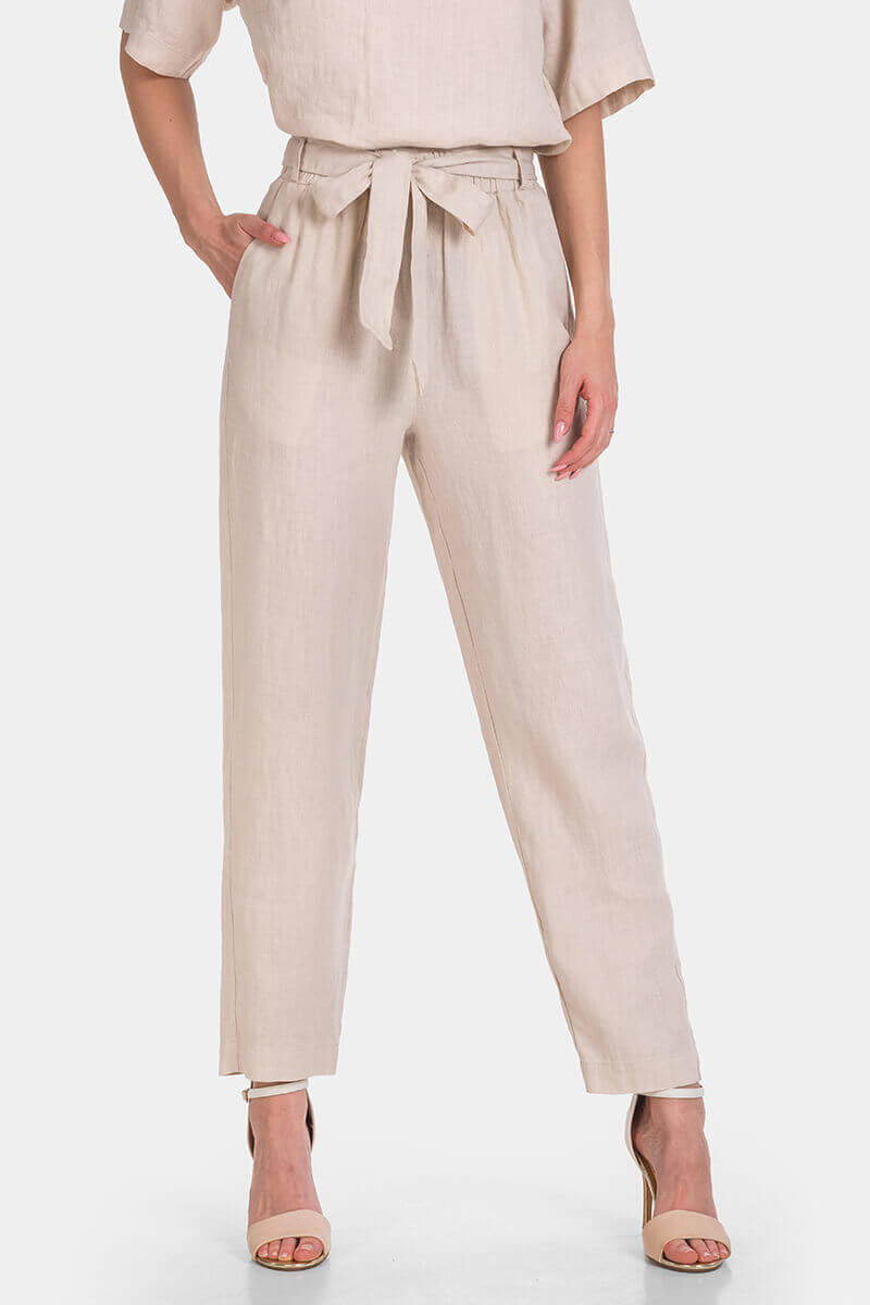 Дамски ленен панталон 7B114P-02