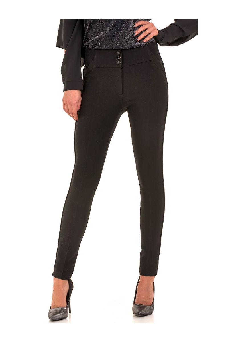 Слим фит дамски панталон KYLIE 2301 - черен