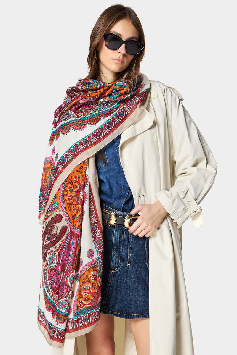 Шарен дамски шал 15116-10 Indigo Α