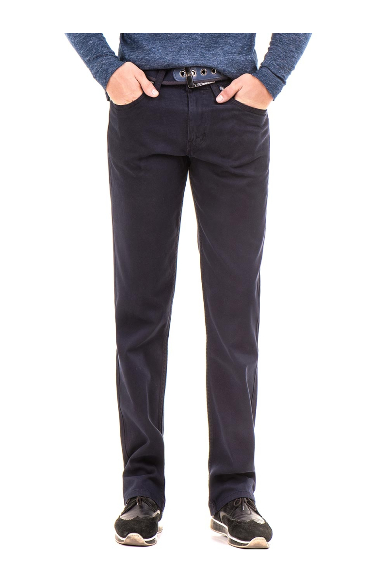 Класически мъжки панталон LACARINO с колан 2747 - тъмно син