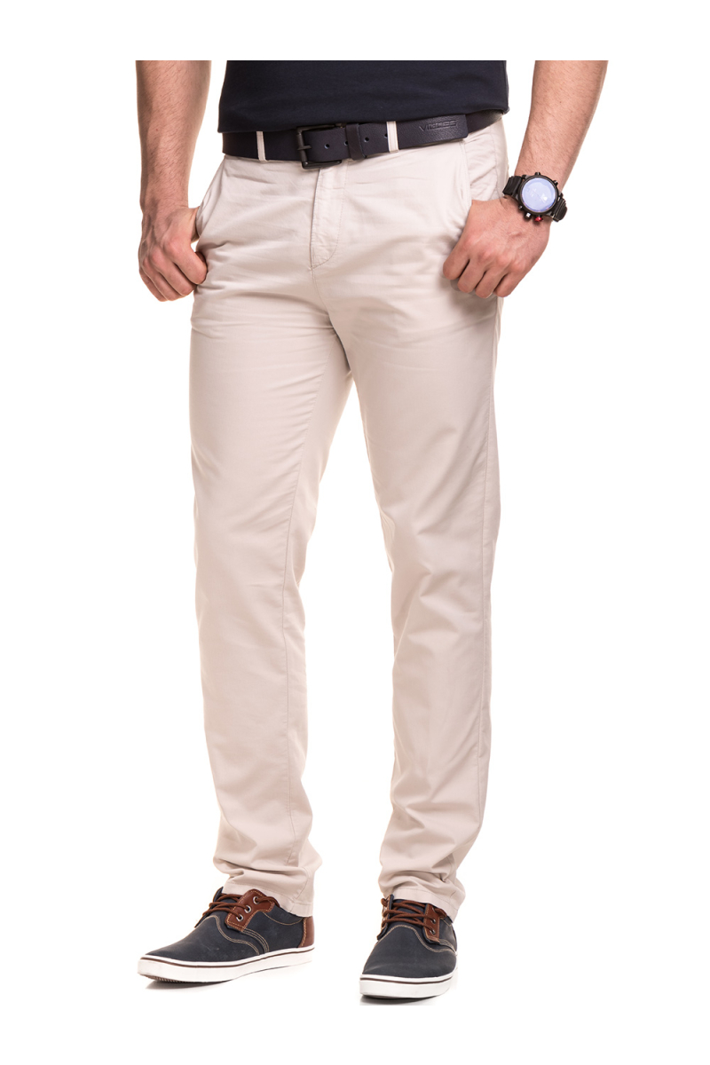 Мъжки спортно елегантен панталон XINT 470 - светло бежов 