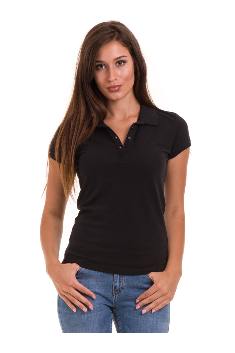 Дамска блуза с яка JOGGY GIRLS 4003 - черна