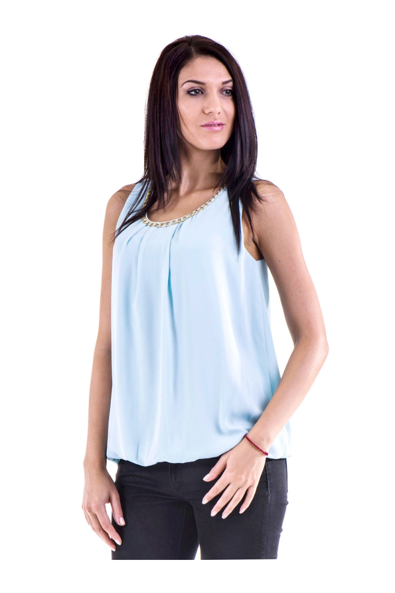 Дамски елегантен топ SERFA 3553 - светло син