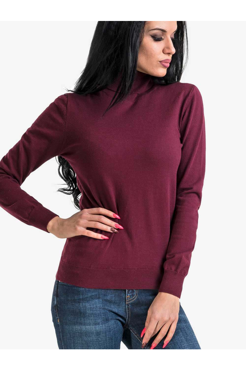 Дамска поло блуза в цвят бордо PM65 INDIGO Fashion