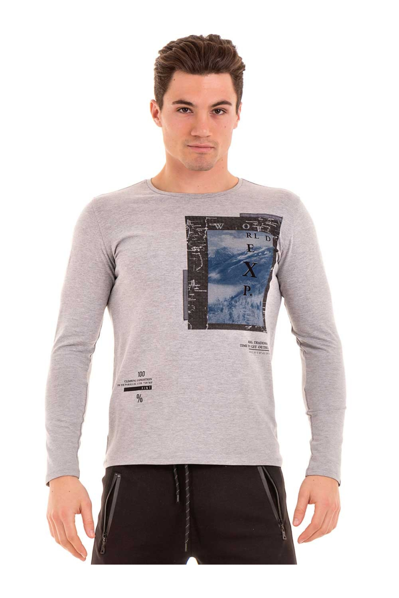 Мъжка блуза с обло деколте XINT 159 INDIGO Fashion