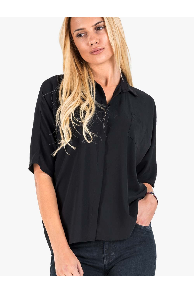 Елегантна дамска черна риза с джоб 750599 INDIGO Fashion