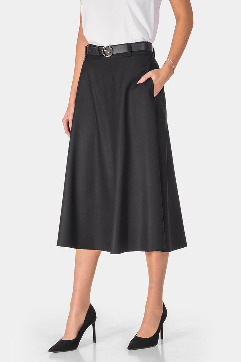 Разкроена черна пола 2755-09 Gazaline