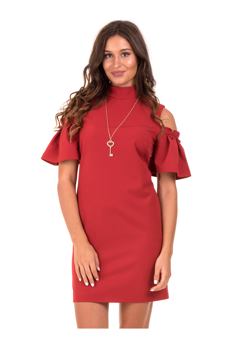 Елегантна рокля GREEN & COUNTRY - червенa