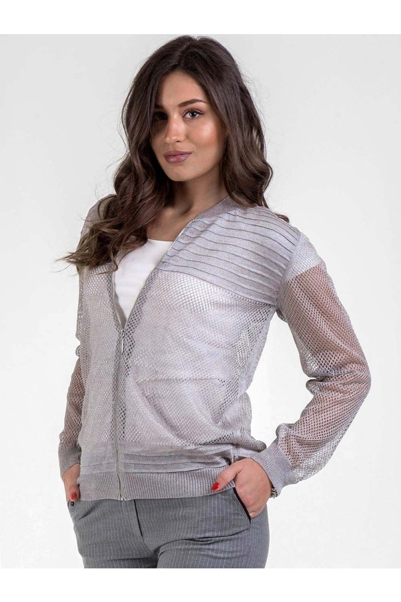 Лятна дамска жилетка - сребристо сива 850411 INDIGO Fashion