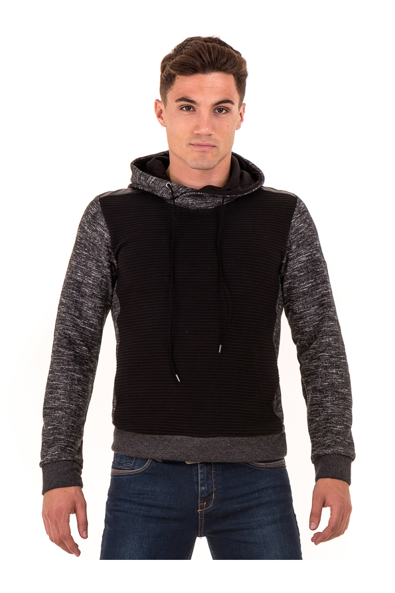 Мъжки спортен суитчър MCL с качулка  29084 - черен 