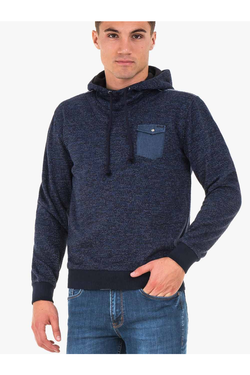 Мъжки суитчър с качулка MCL 29154 - тъмно син