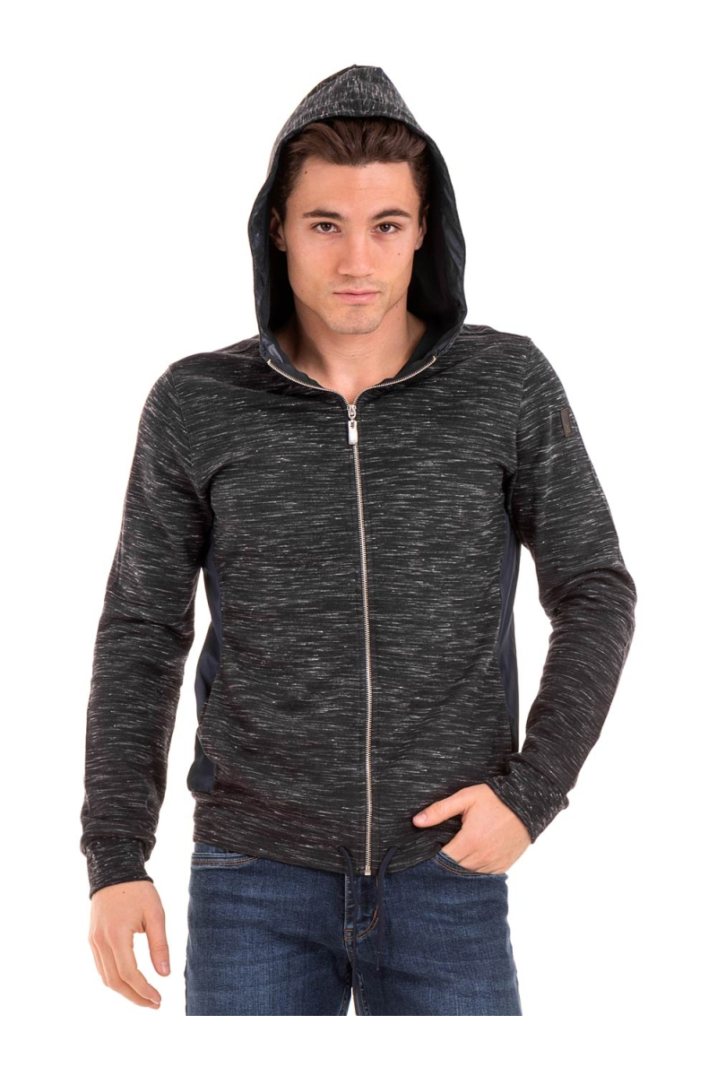 Мъжки суитчър с цип XINT 081 - тъмно сив