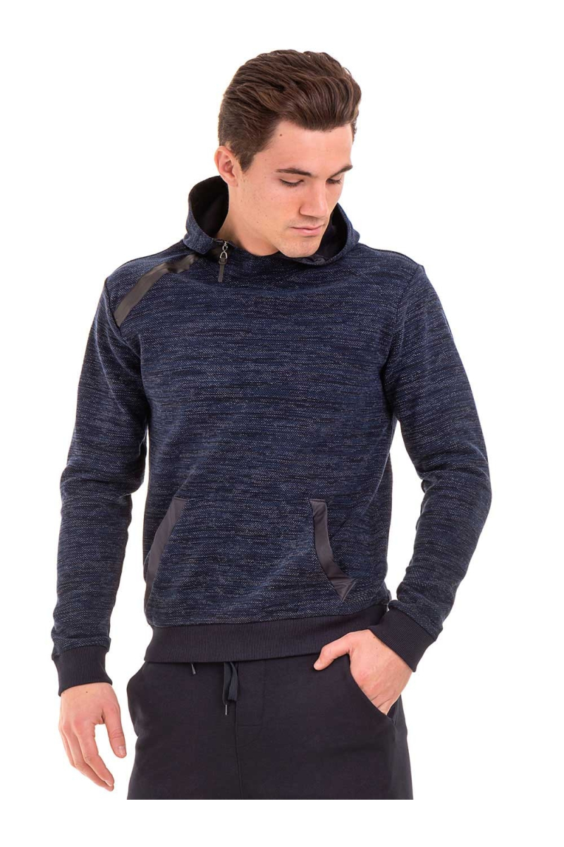 Мъжки суитчър с качулка XINT 092 - тъмно син