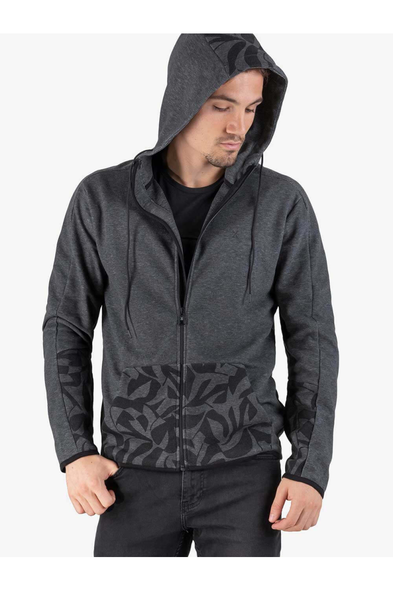 Мъжки сив суитчър в актуален десен 350101 INDIGO Fashion