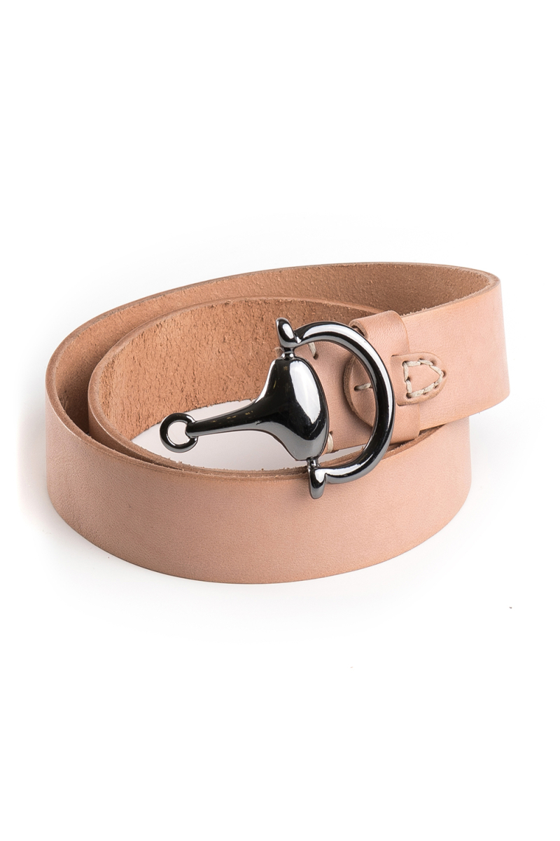 Светло бежов колан от естествена кожа 53025 INDIGO Fashion