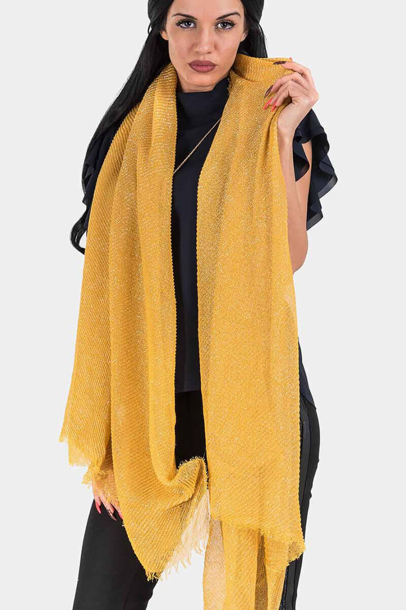 Дамски шал с лъскави нишки 10261 INDIGO Fashion