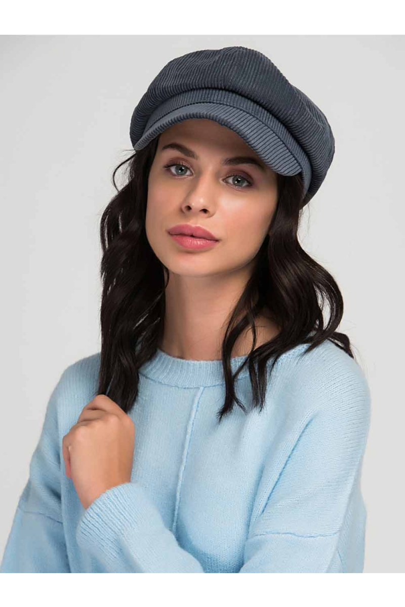 Дамска шапка на рипс и с козирка - синя 10902 INDIGO Fashion