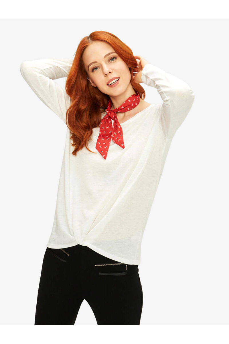 Дамска блуза с дълъг ръкав - екрю 601631 INDIGO Fashion