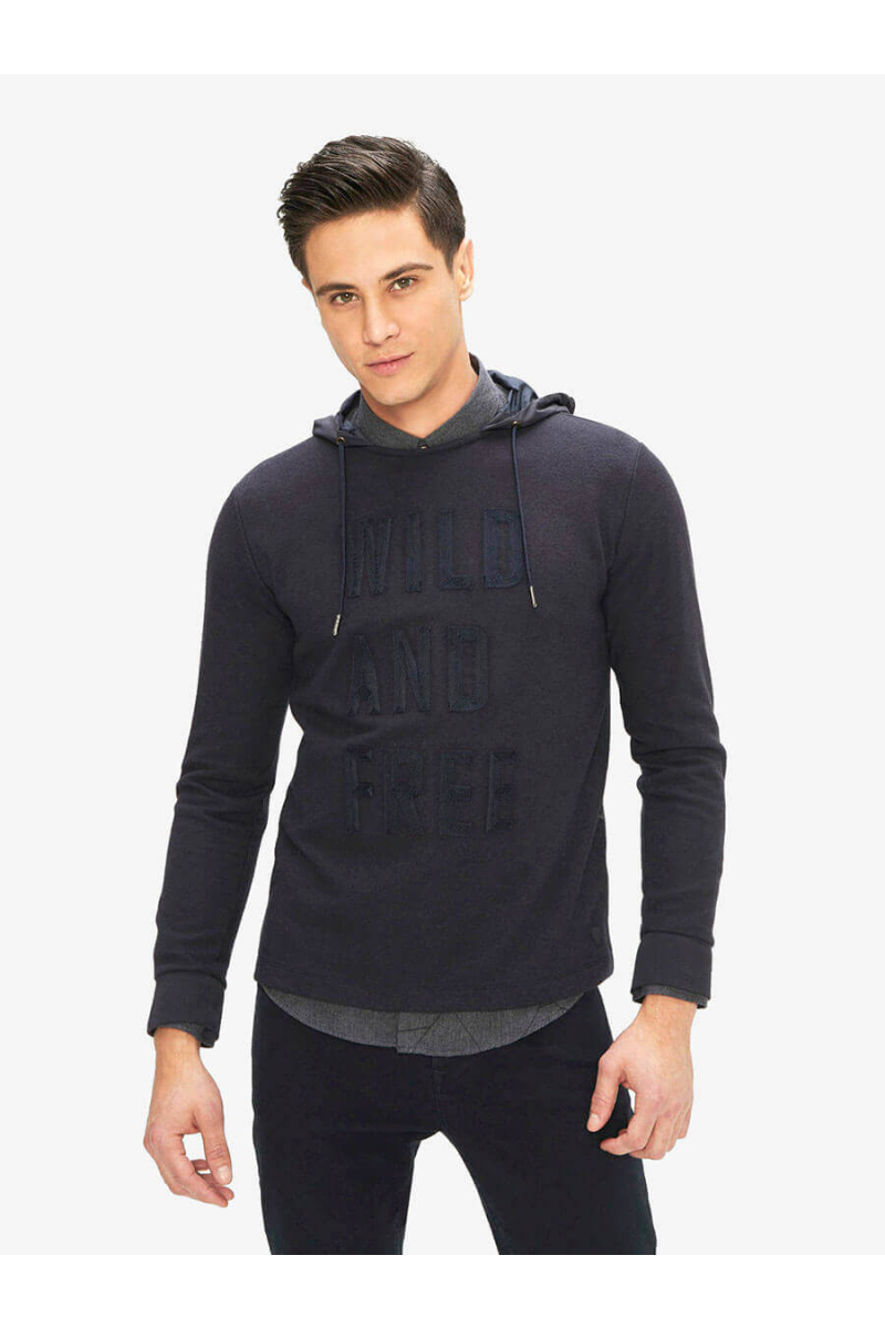 Мъжки суитчър с качулка - тъмносин 300167 INDIGO Fashion