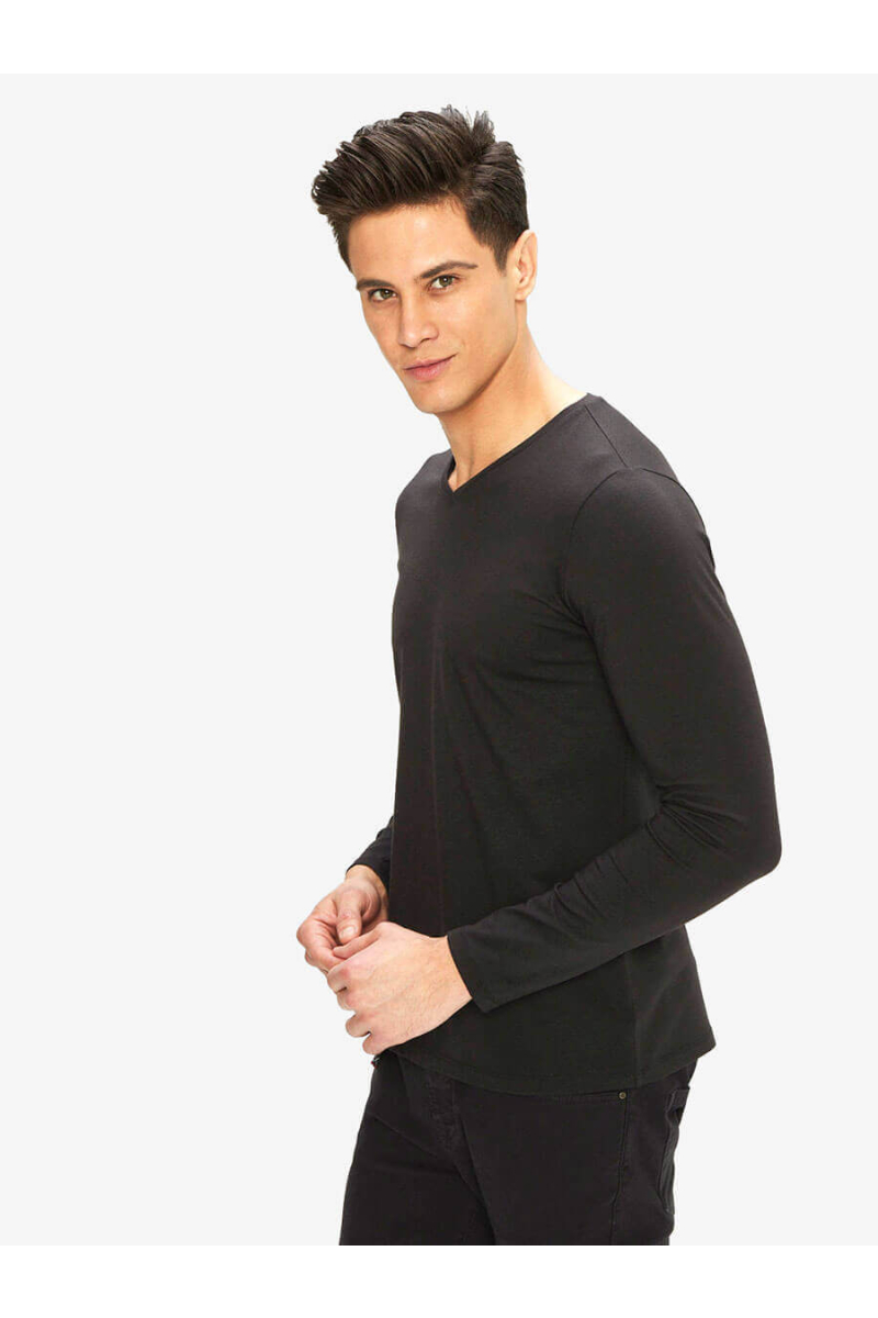 Мъжка блуза от трико - черна 501530 INDIGO Fashion