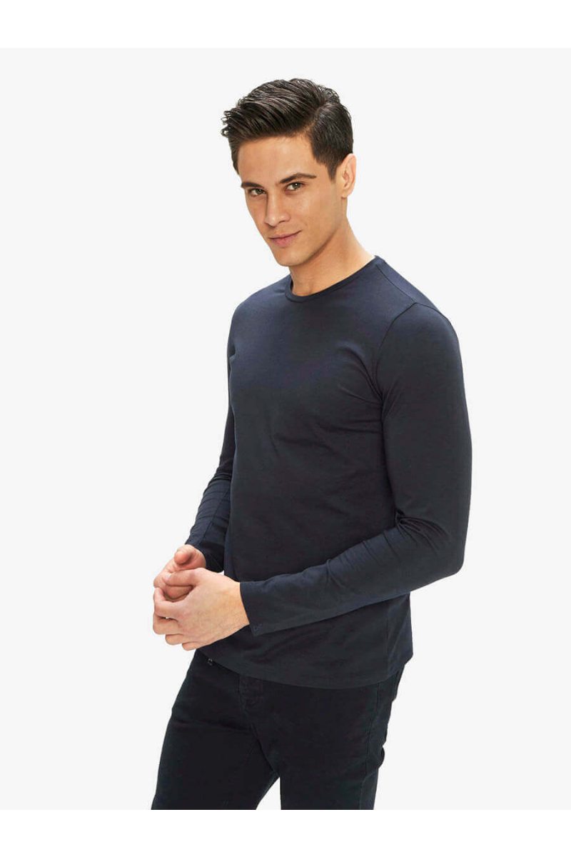 Мъжка basic блуза - тъмносиня 501531 INDIGO Fashion