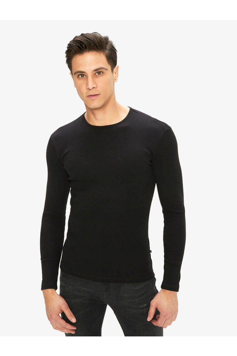 Черна мъжка вталена блуза 501532 INDIGO Fashion