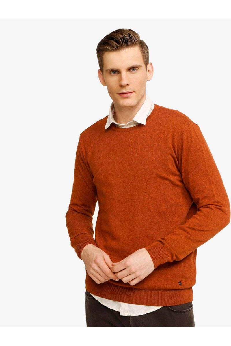 Мъжки пуловер - цвят керемида 801532 INDIGO Fashion